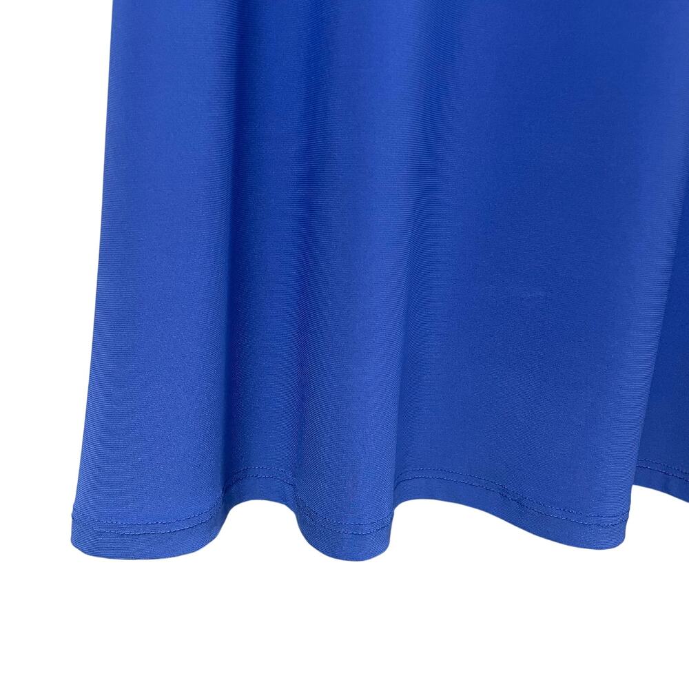Clara Sun Woo Spandex Blend Keyhole Cutout Blue Tunic Top Womens Small - Picture 2 of 6